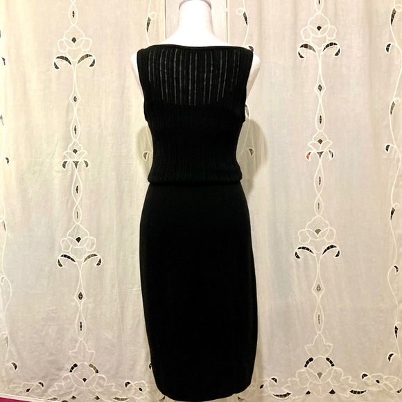Gorgeous Elegant Elie Tahari Knit Dress, Black, Wool, Midi, Size P - Picture 5 of 9